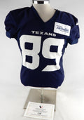 2024 Houston Texans Xavier Johnson #89 Game Used Navy Practice Jersey L 517
