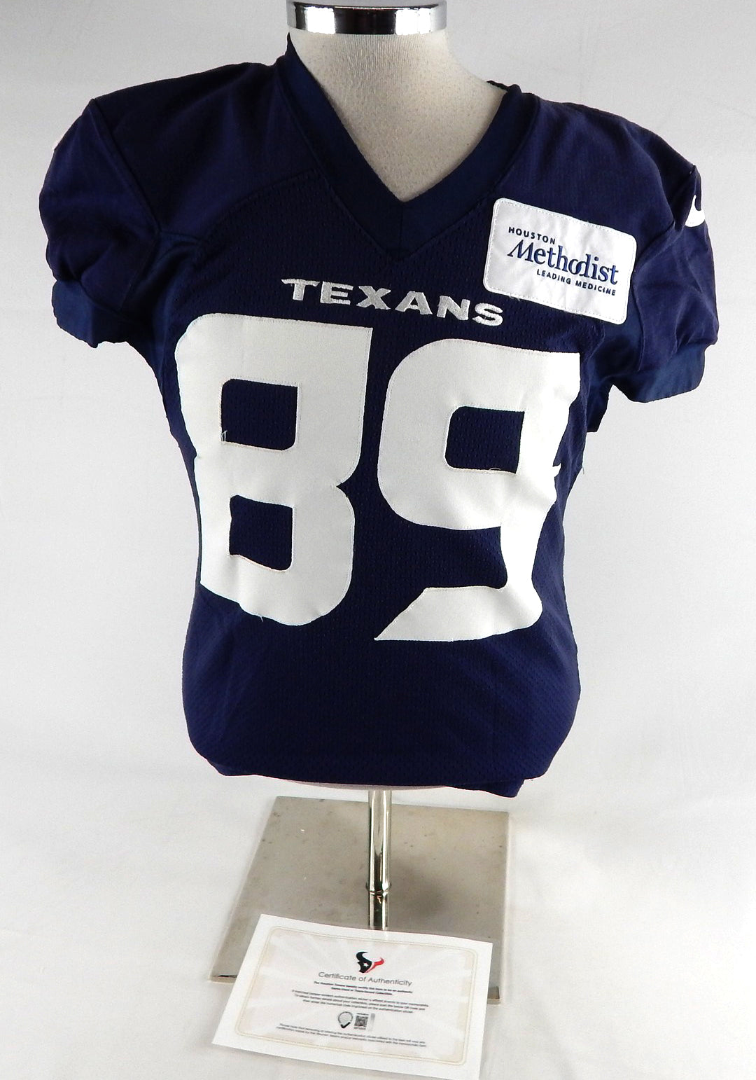 2024 Houston Texans Xavier Johnson #89 Game Used Navy Practice Jersey L 517