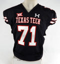 2021 Texas Tech Red Raiders #71 Game Issued Pos Used Black Jersey TB NP Rem 50 2