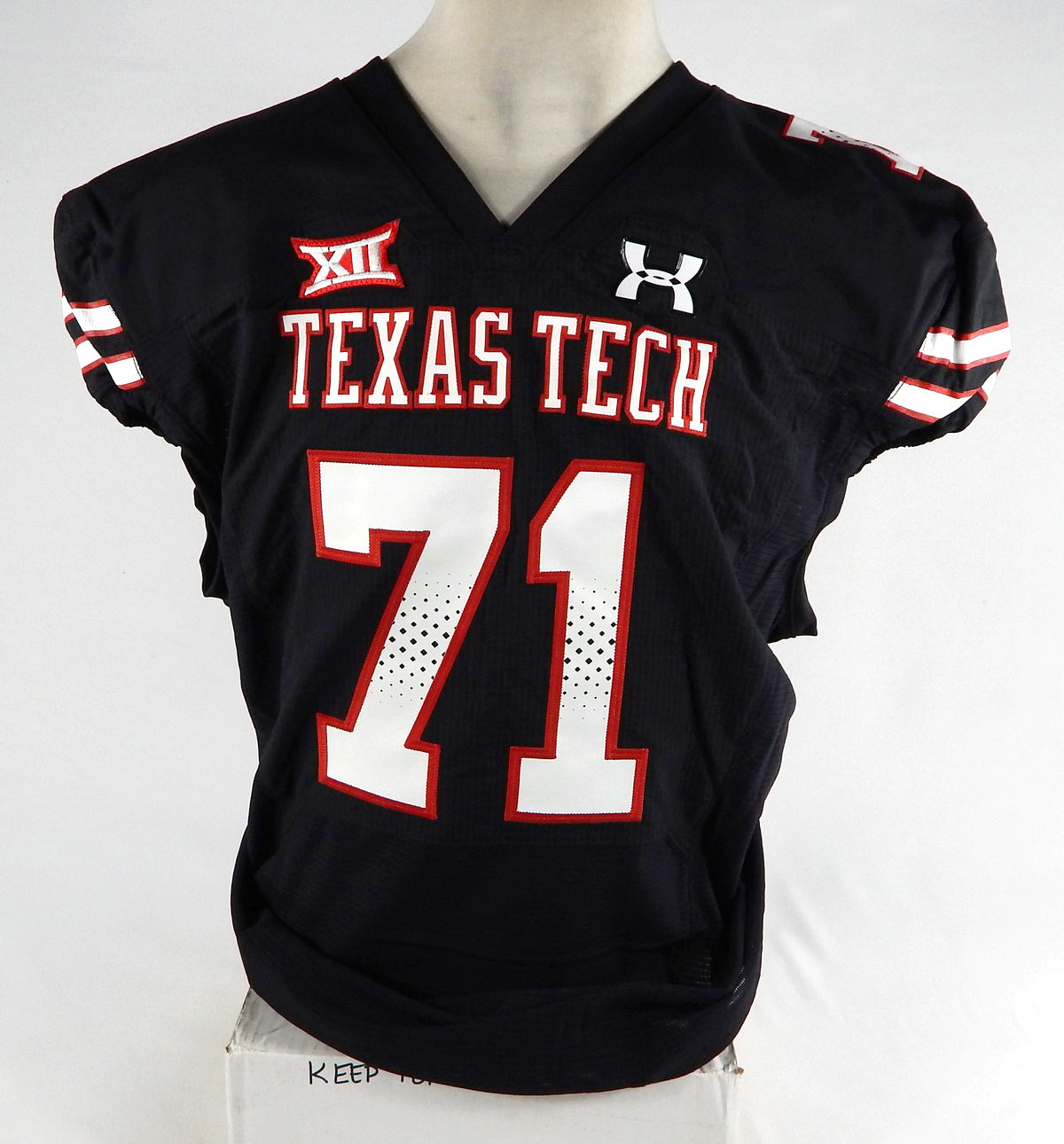 2021 Texas Tech Red Raiders #71 Game Issued Pos Used Black Jersey TB NP Rem 50 2