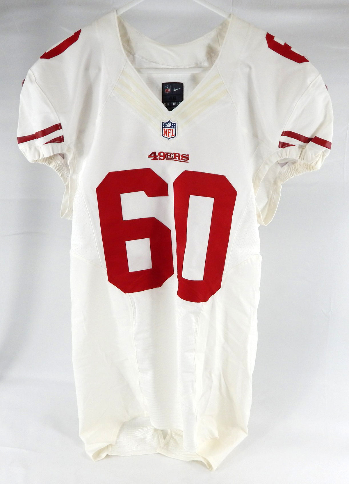 2012 San Francisco 49ers #60 Game Issued White Jersey 46 514