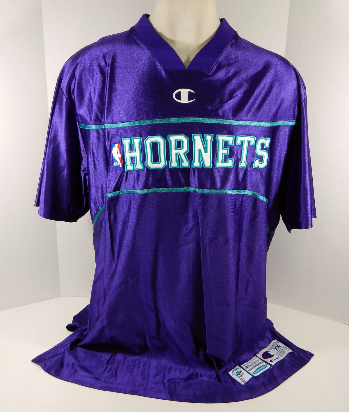 2000-01 Charlotte Hornets # Game Issued Purple Warm Up Shirt 2XL DP08295