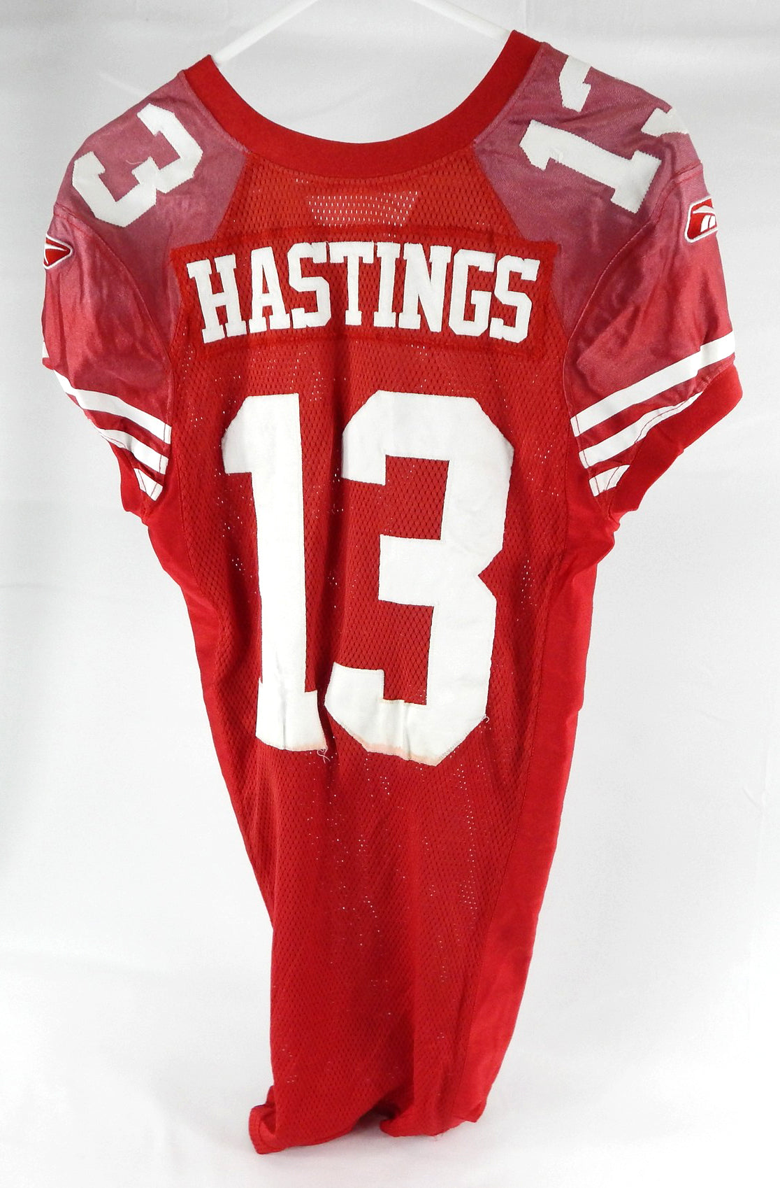 2011 San Francisco 49ers Joe Hastings #13 Game Used Red Jersey 40 0516 Pic2