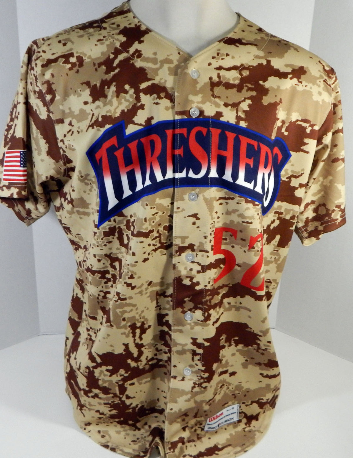2011 Clearwater Threshers #52 Game Issued Brown Camo Jersey Miltary Night 48 6 Pic2