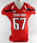 2015 Texas Tech Red Raiders #67 Game Used Red Jersey Football NP Rem 50 670