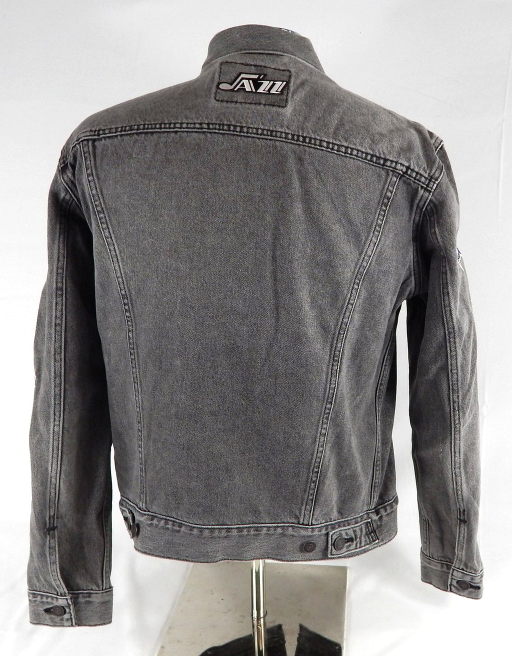 2023 Utah Jazz #50 Authentic Grey Denim Jean Jacket Levi NBA All Star Patch M 8 Pic2