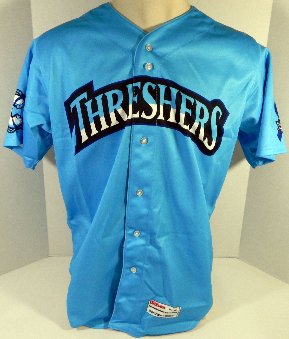 Clearwater Threshers #23 Game Issued Blue Jersey Prostate Cancer Night 48 557 Pic2
