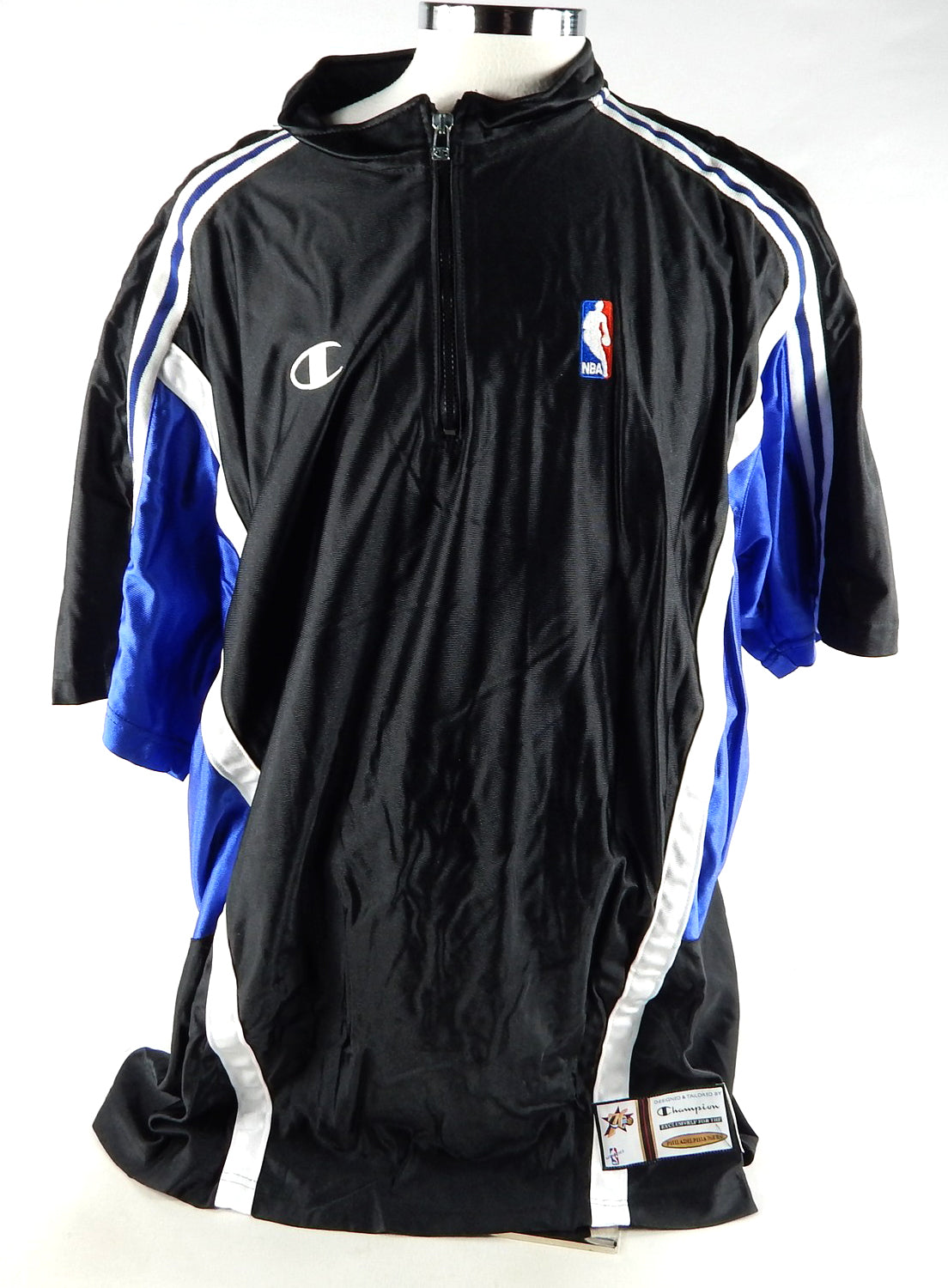 1990s Philadelphia 76ers Game Issued Black Shooting Shirt XXL 109