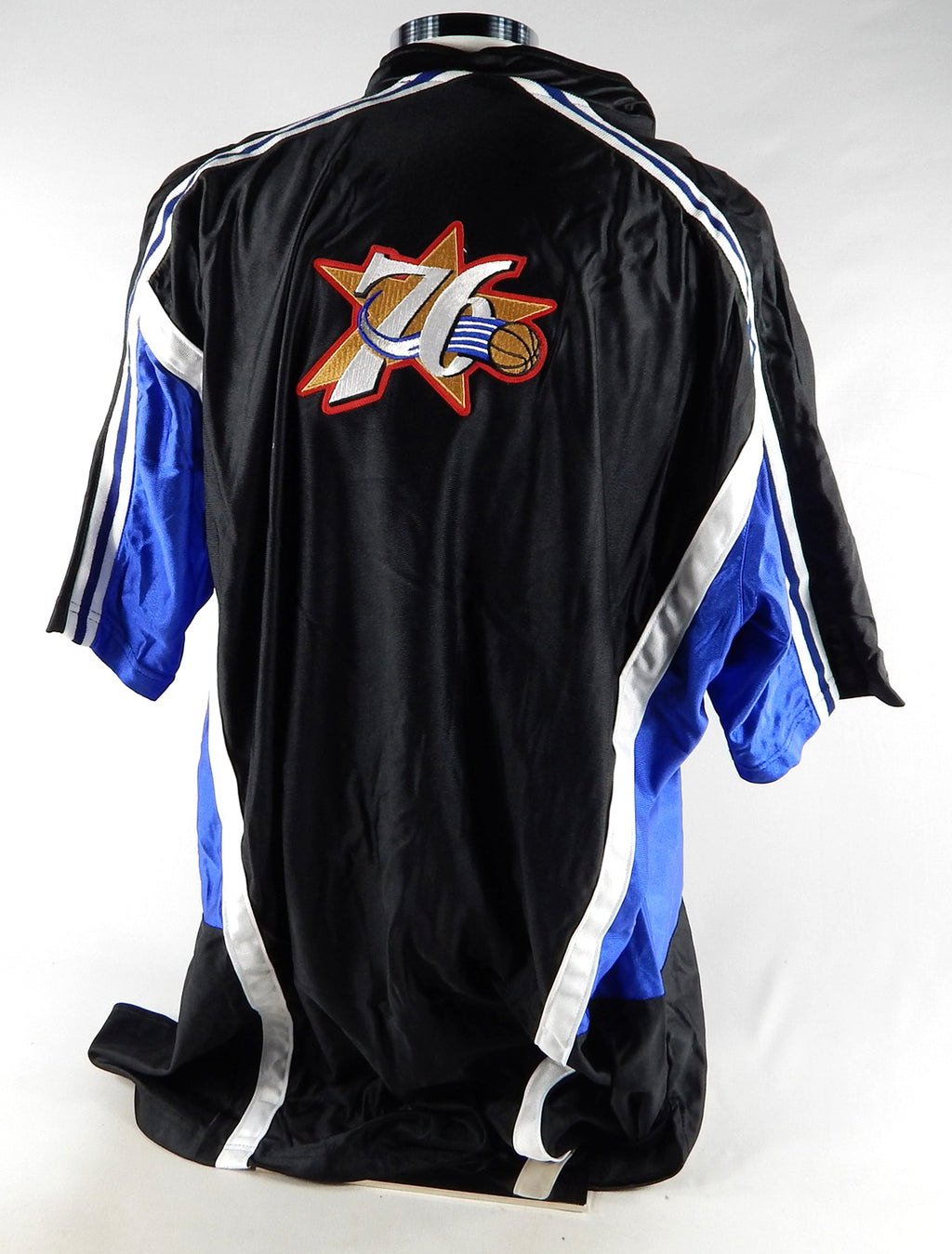 1990s Philadelphia 76ers Game Issued Black Shooting Shirt XXL 109 Pic2