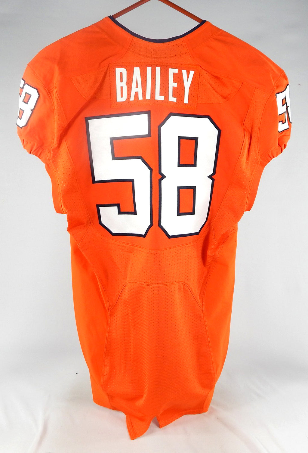 2012 Virginia Cavaliers Diamonte Bailey #58 Game Issued Orange Jersey 42 095