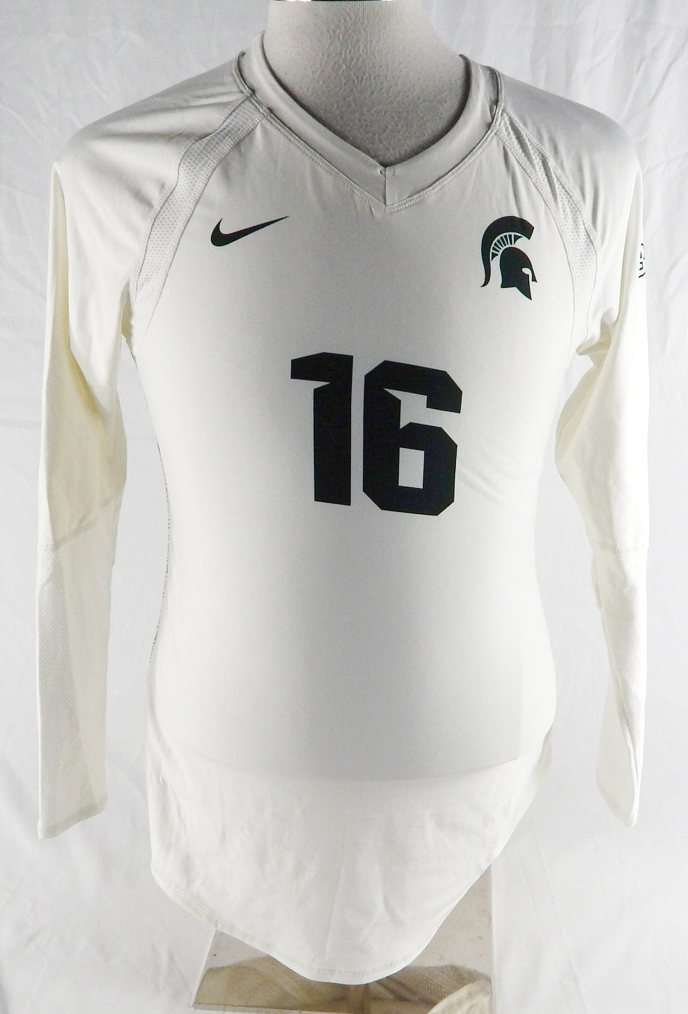 2016 Michigan State Spartans #16 Game Used White Jersey Womens Soccer L 499