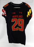 2020 Maryland Terrapins Challen Faamatau #29 Game Used Black Jersey Football 2