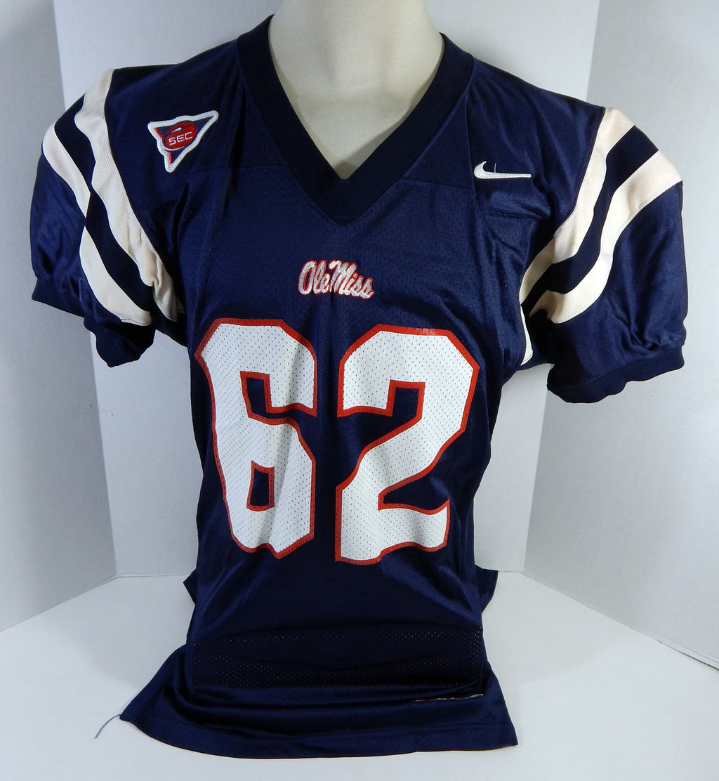 2002-05 Ole Miss Rebels Barnes #62 Game Issued Navy Jersey L DP17043 Pic2