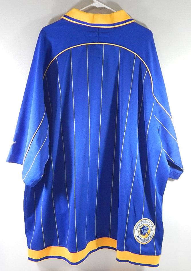 San Francisco Warriors Reebok Hardwood Classics Warm Up Shirt Pinstripe 4XL Tall Pic2