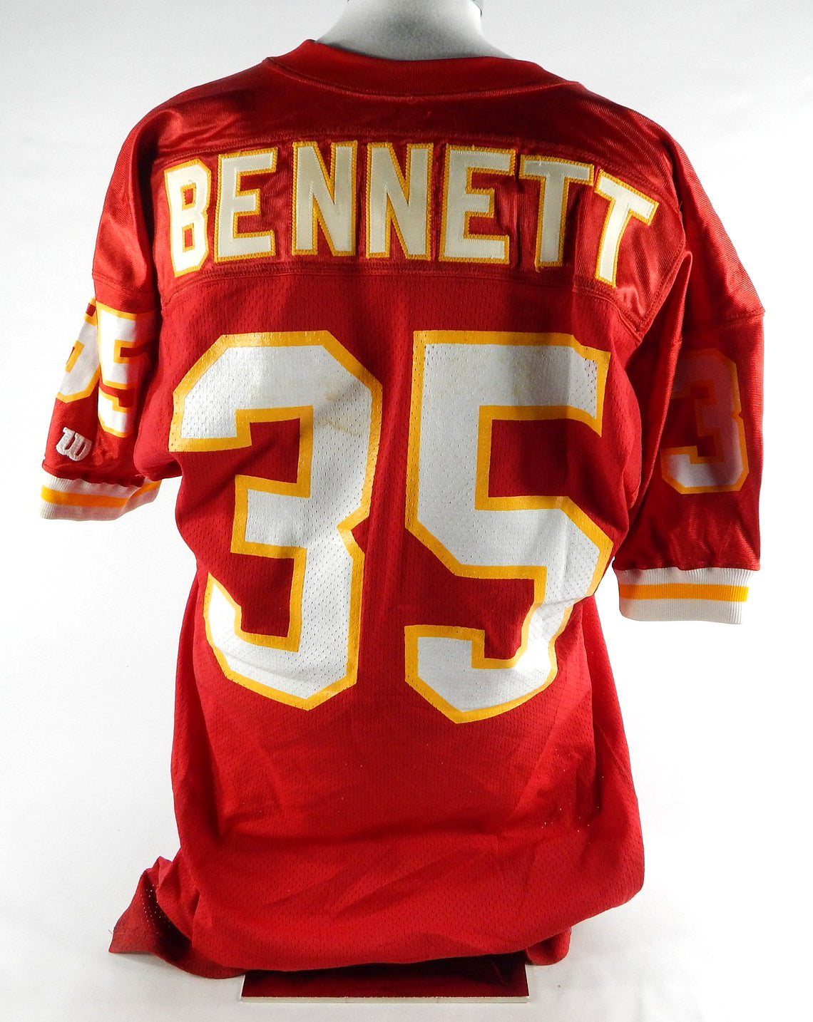 1992 Kansas City Chiefs Bennett #35 Game Issued Red Jersey 46 666 Pic2