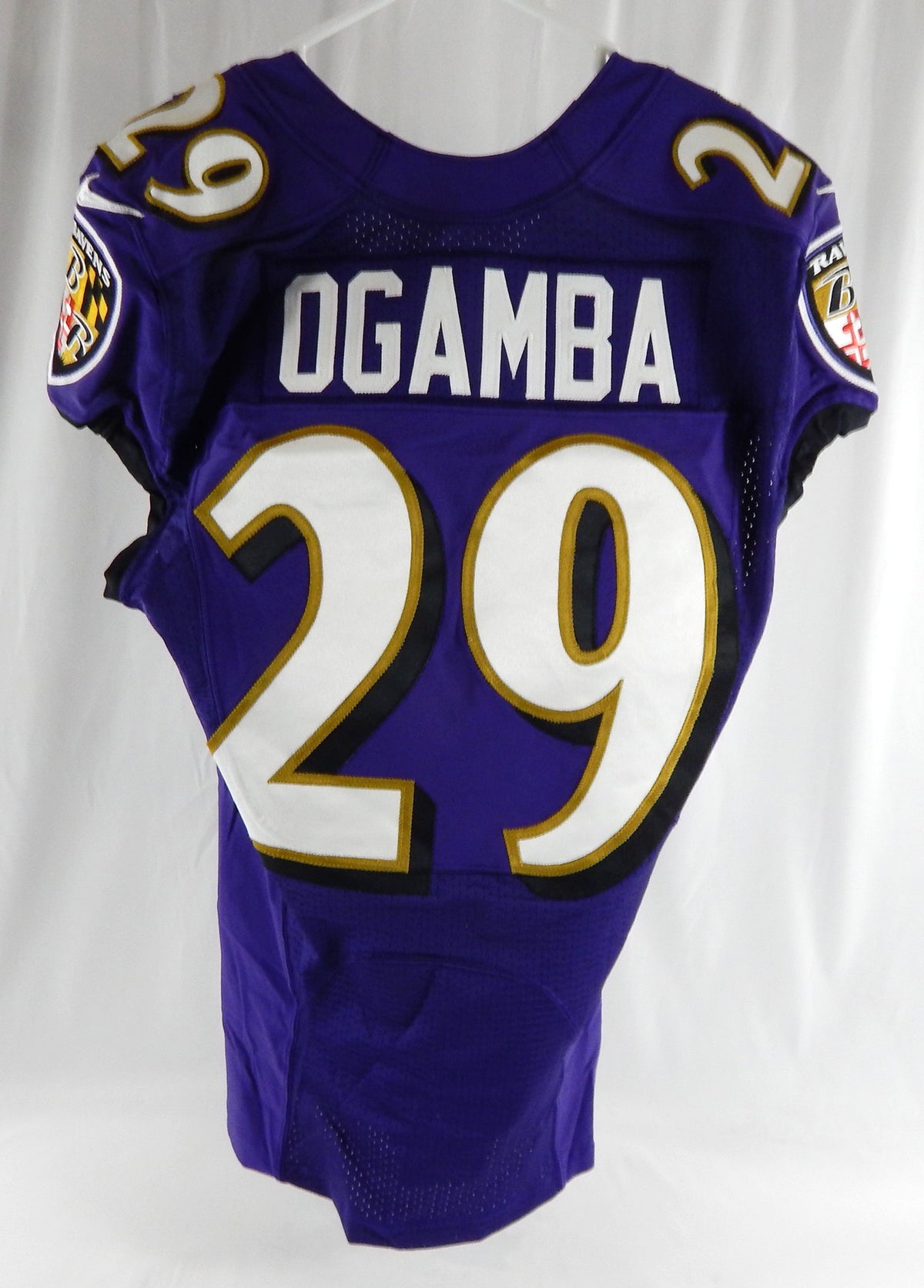 2019 Baltimore Ravens Eddie Ogamba #29 Game Used Purple Practice Jersey 38 306 Pic2