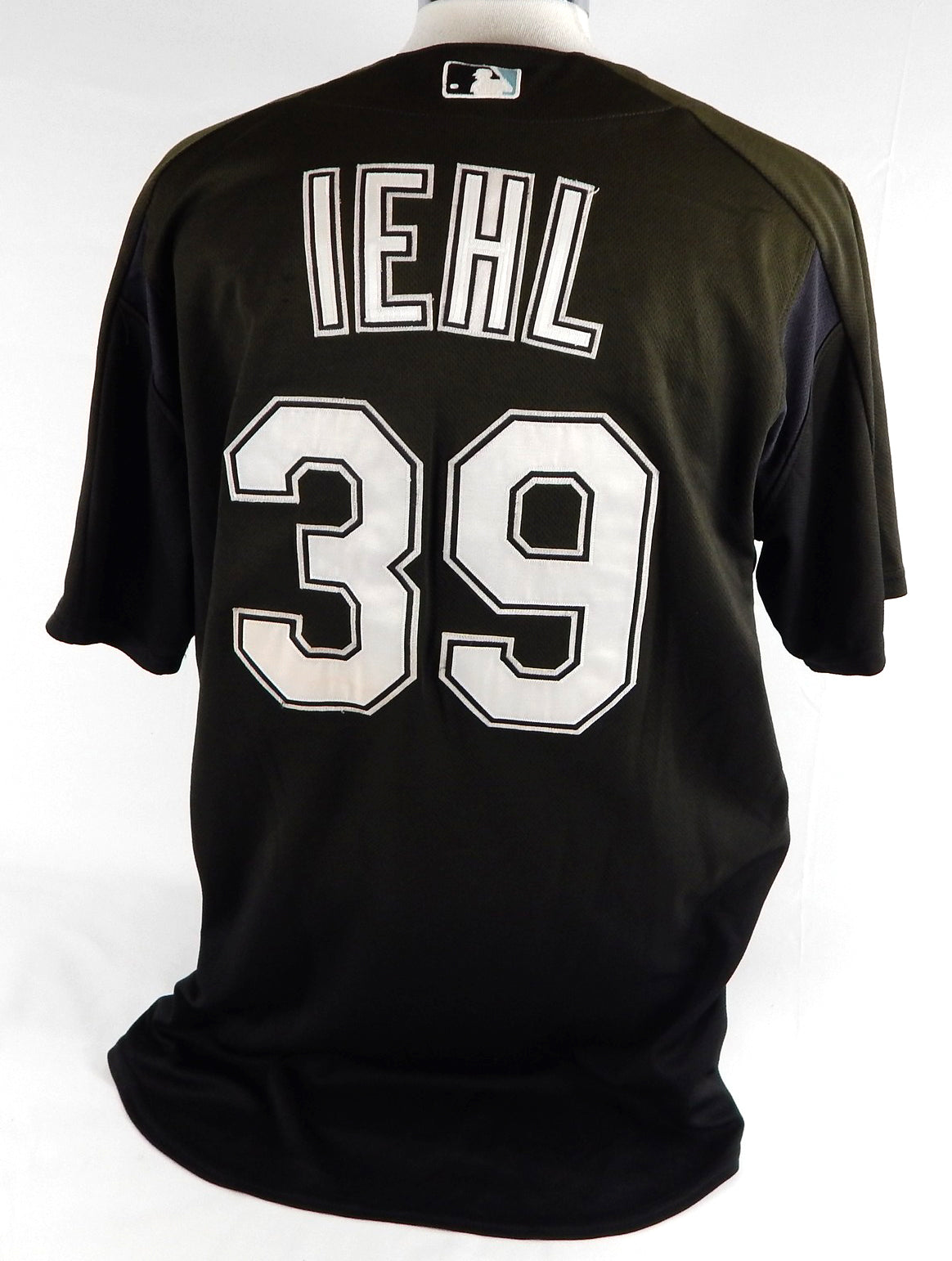 2003-06 Florida Marlins Lehl #39 Game Used Black Jersey ST BP XL 884 Pic2