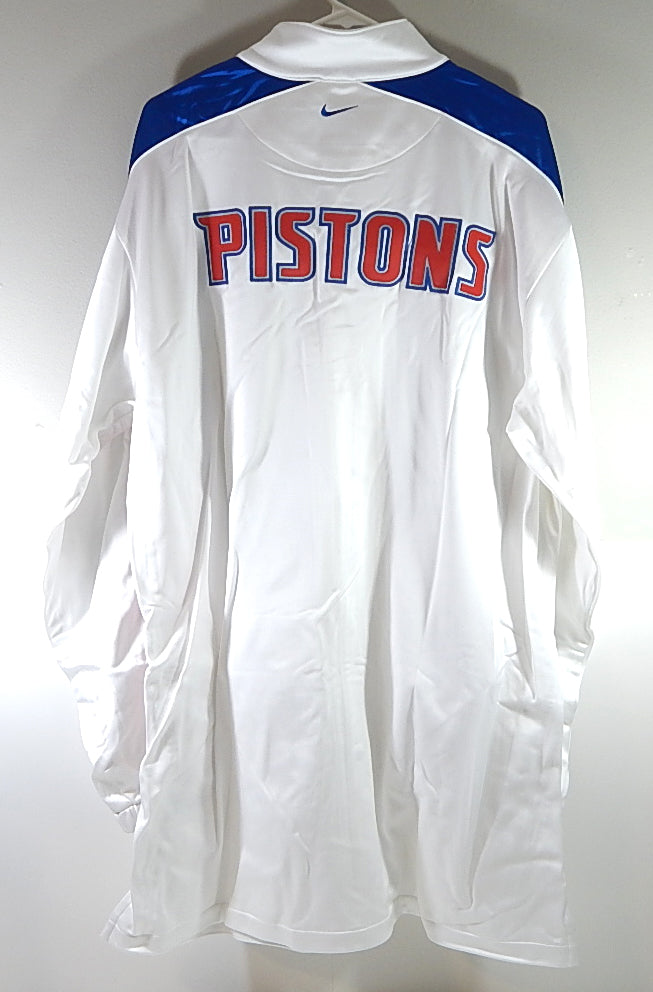 Detroit Pistons Nike Team Issued Warm Up Jacket White New 4XL +4" Pic2