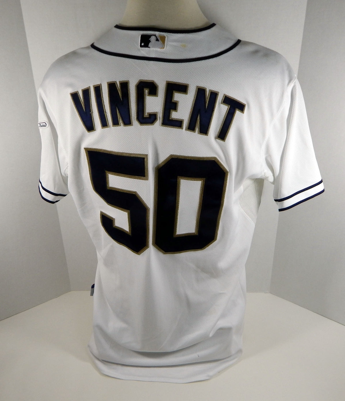 2012 San Diego Padres Nick Vincent #50 Game Used White Jersey