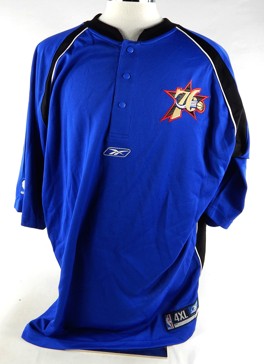 2000s Philadelphia 76ers Game Issued Blue Shooting Shirt 4XL 118