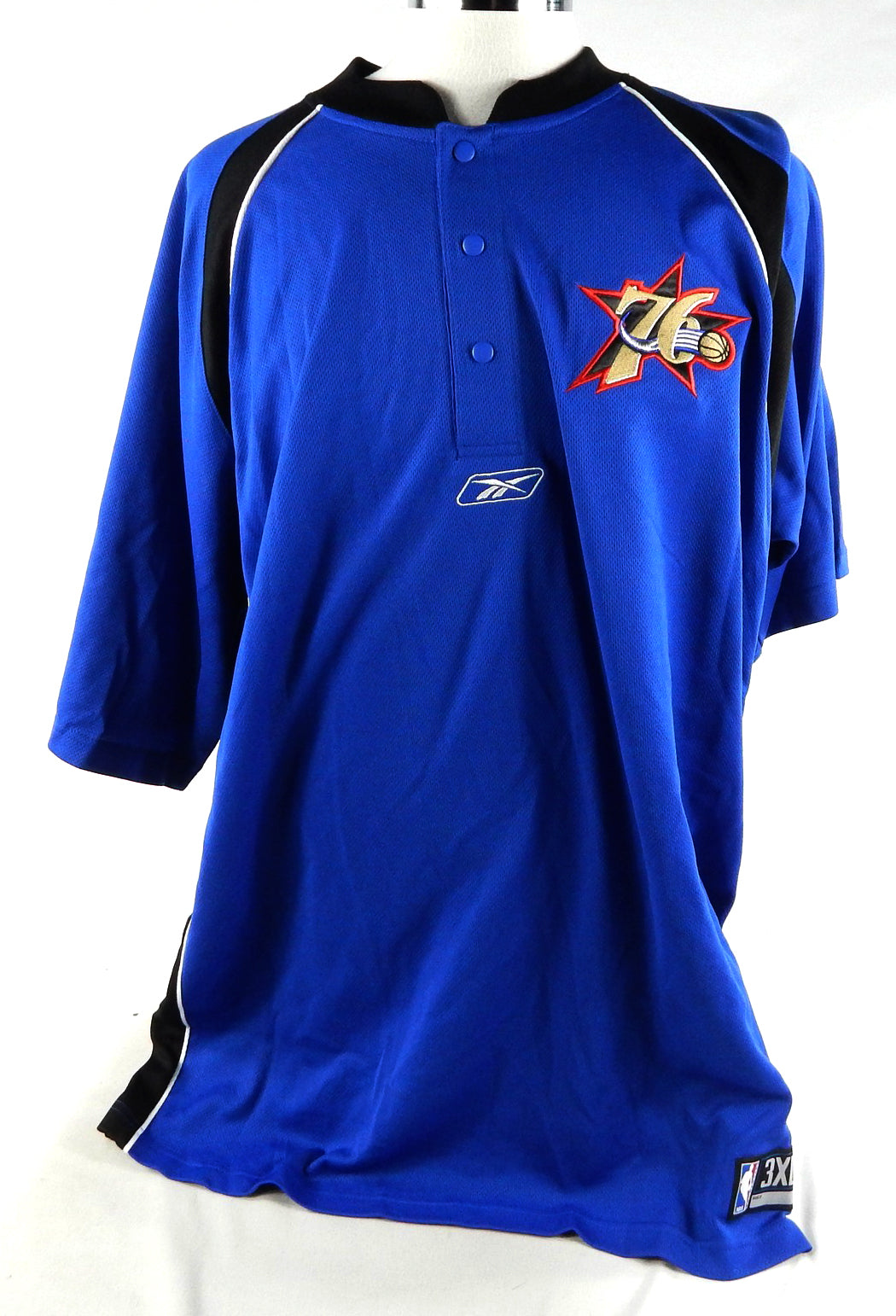 2000s Philadelphia 76ers Game Issued Blue Shooting Shirt 3XL 119