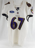 2014 Baltimore Ravens Jake Guidone #67 Game Used White Practice Jersey  44 307