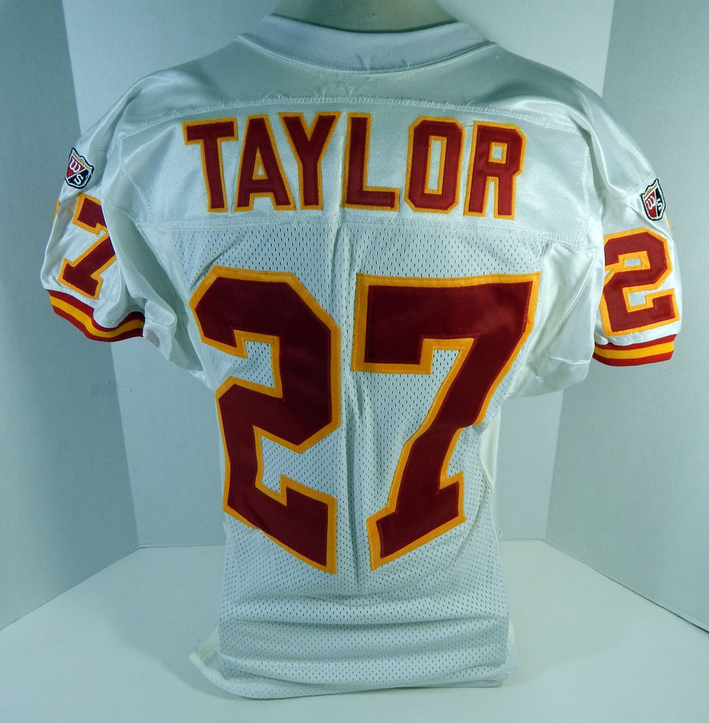1995 Kansas City Chiefs Jay Taylor #27 Game Issued White Jersey 40 DP17045