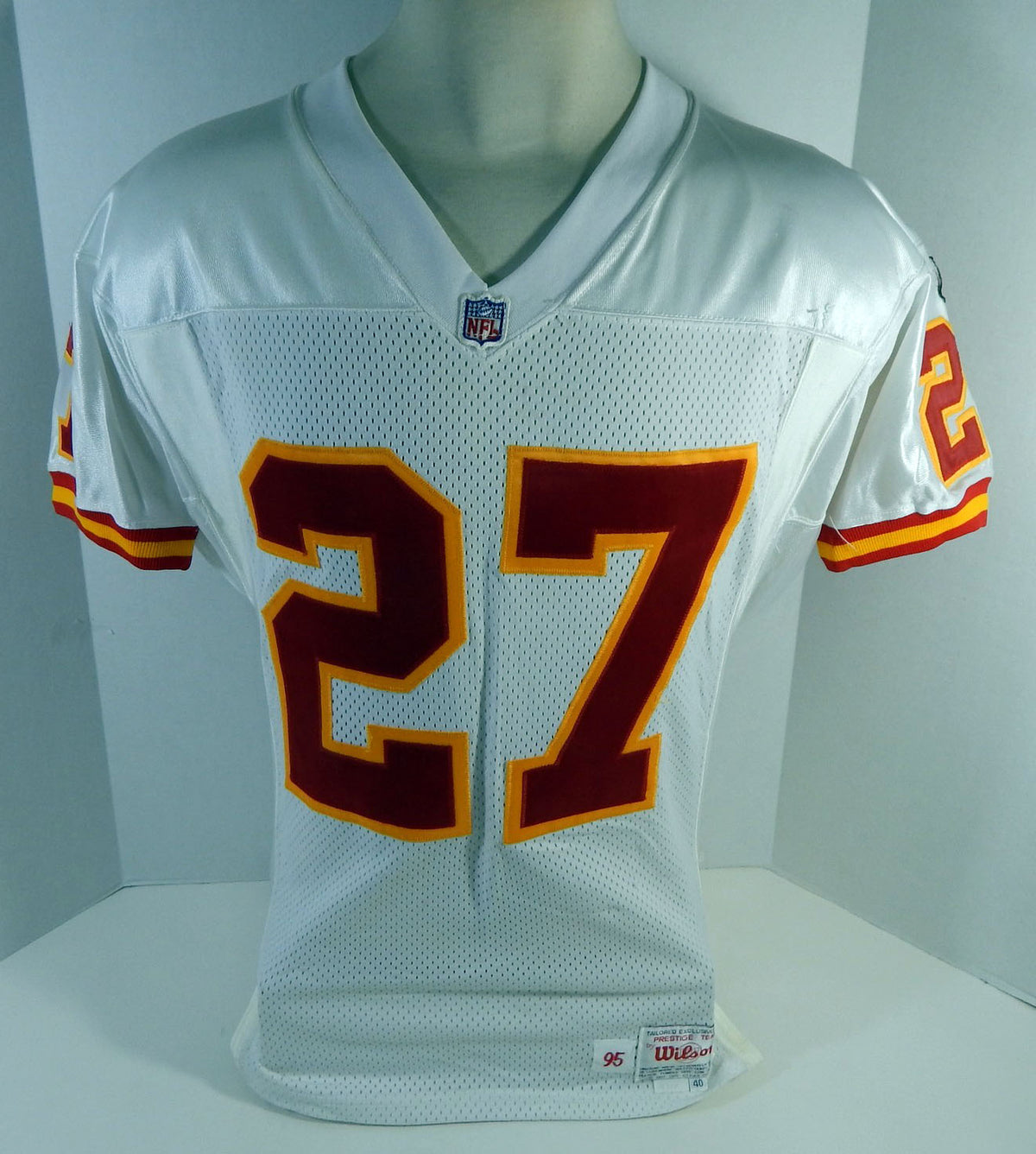 1995 Kansas City Chiefs Jay Taylor #27 Game Issued White Jersey 40 DP17045 Pic2