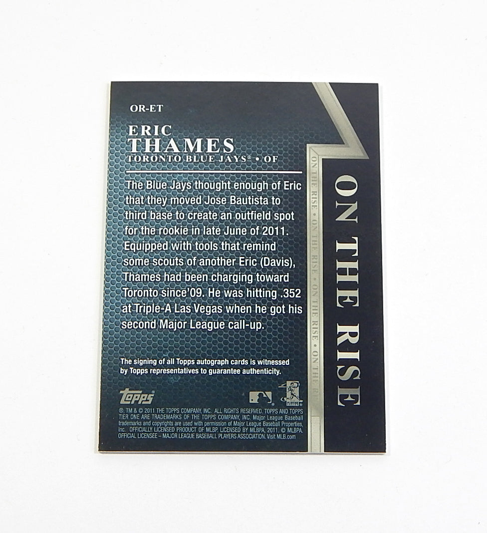 2011 Topps Tier One On The Rise Autographs Eric Thames #OR-ET Auto #'d /999 Pic2