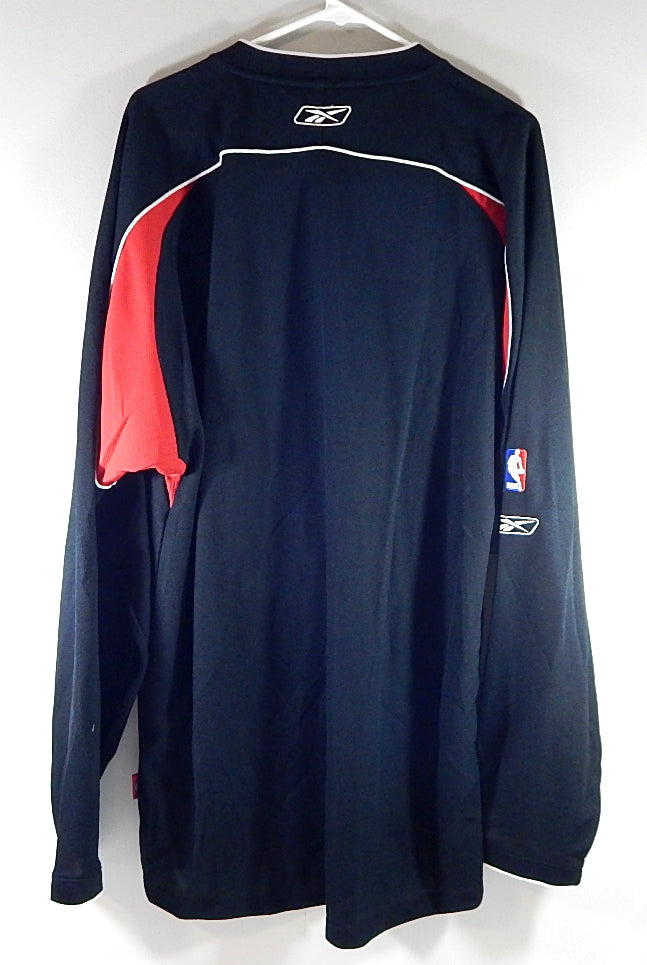 Portland Trail Blazers Reebok Team Issued Pullover Warm Up Shirt Black XL Tall Pic2