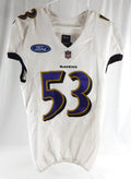 2020 Baltimore Ravens Del'Shawn Phillips #53 Game Used White Practice Jersey 308