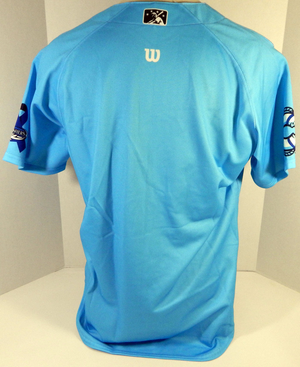 2012 Clearwater Threshers Blank Game Issued Blue Jersey Prostate Cancer Night 0 Pic2