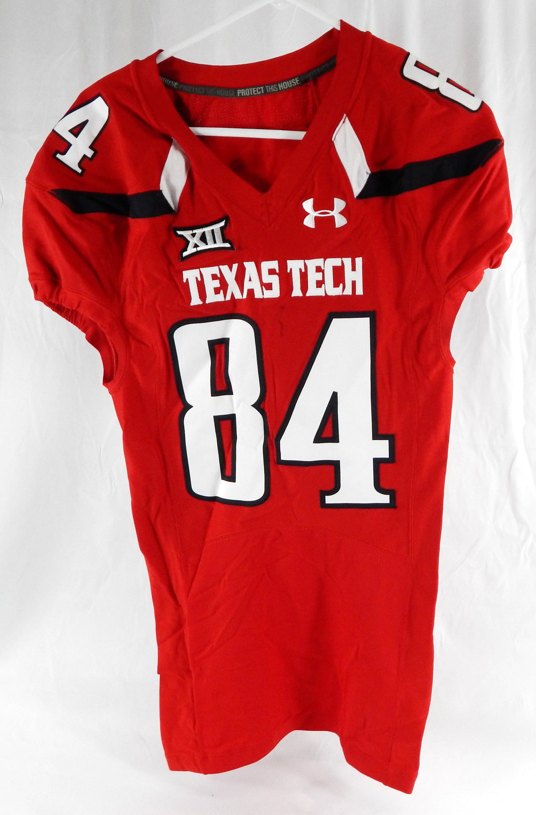 2015 Texas Tech Red Raiders #84 Game Used Red Jersey Football NP Rem 44 678