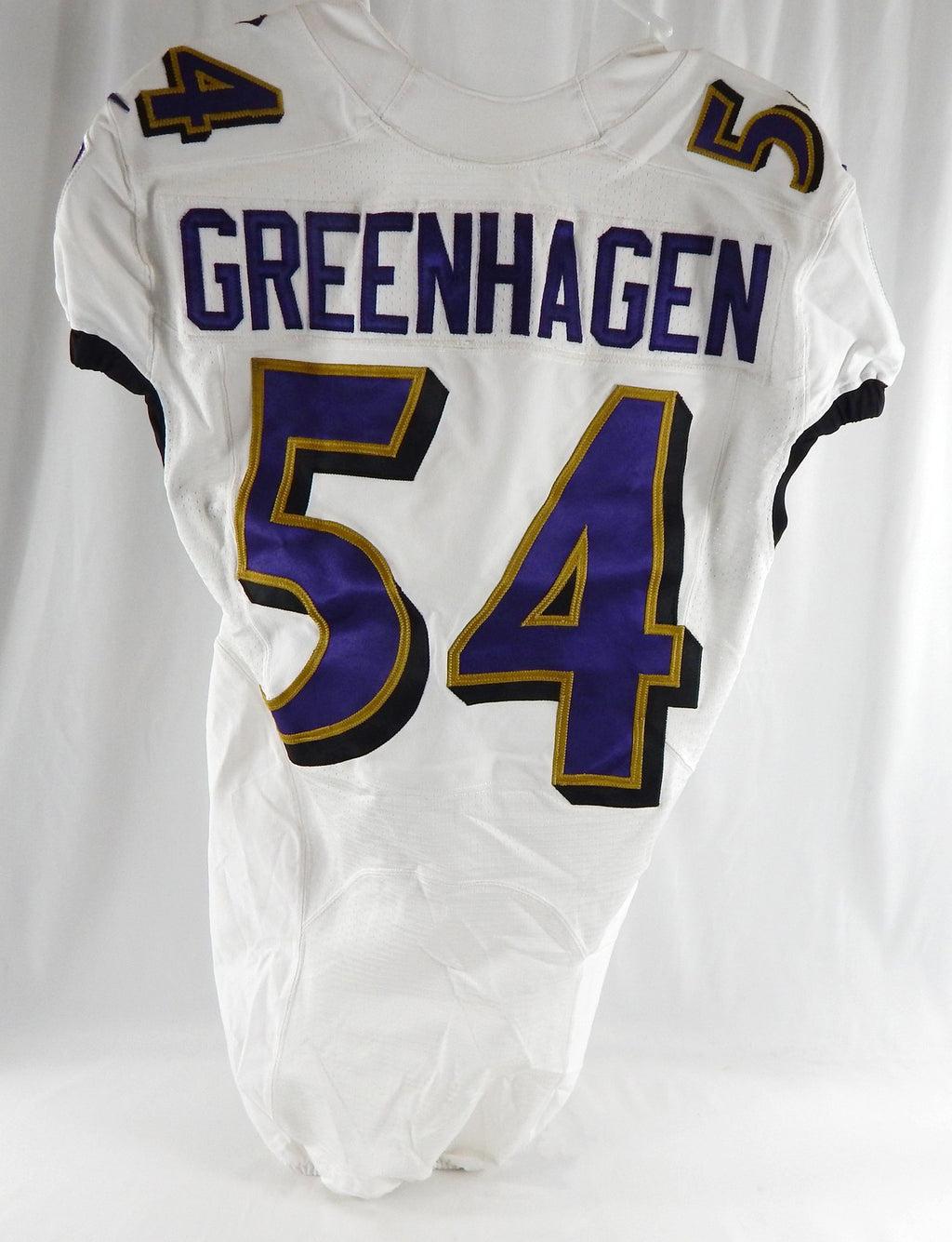 2020 Baltimore Ravens Ryan Greenhagen #54 Game Used White Practice Jersey 40 309 Pic2