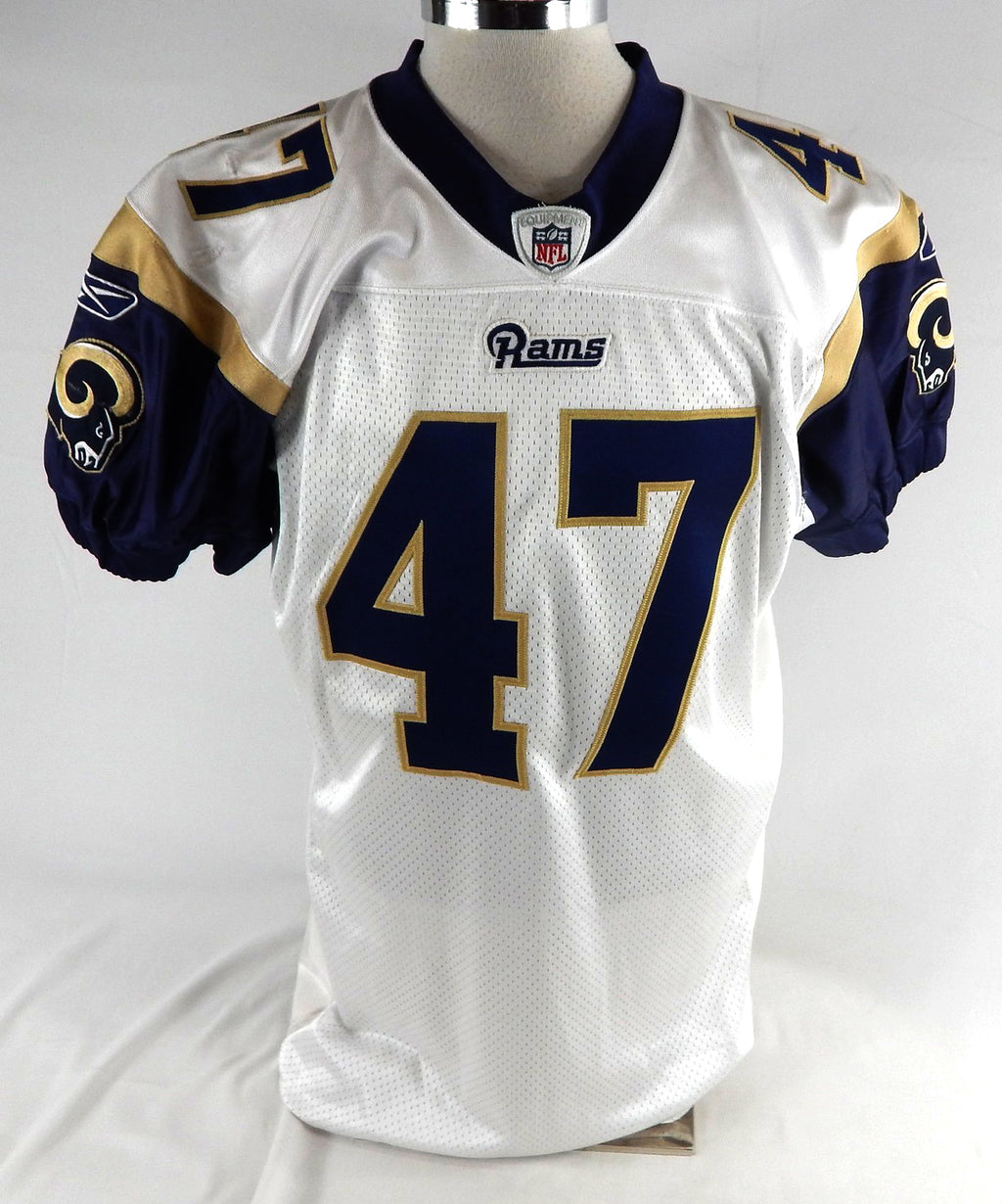 2006 Los Angeles Rams Billy Bajema #47 Game Used White Jersey vs Giants 9/19/11