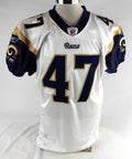 2006 Los Angeles Rams Billy Bajema #47 Game Used White Jersey vs Giants 9/19/11