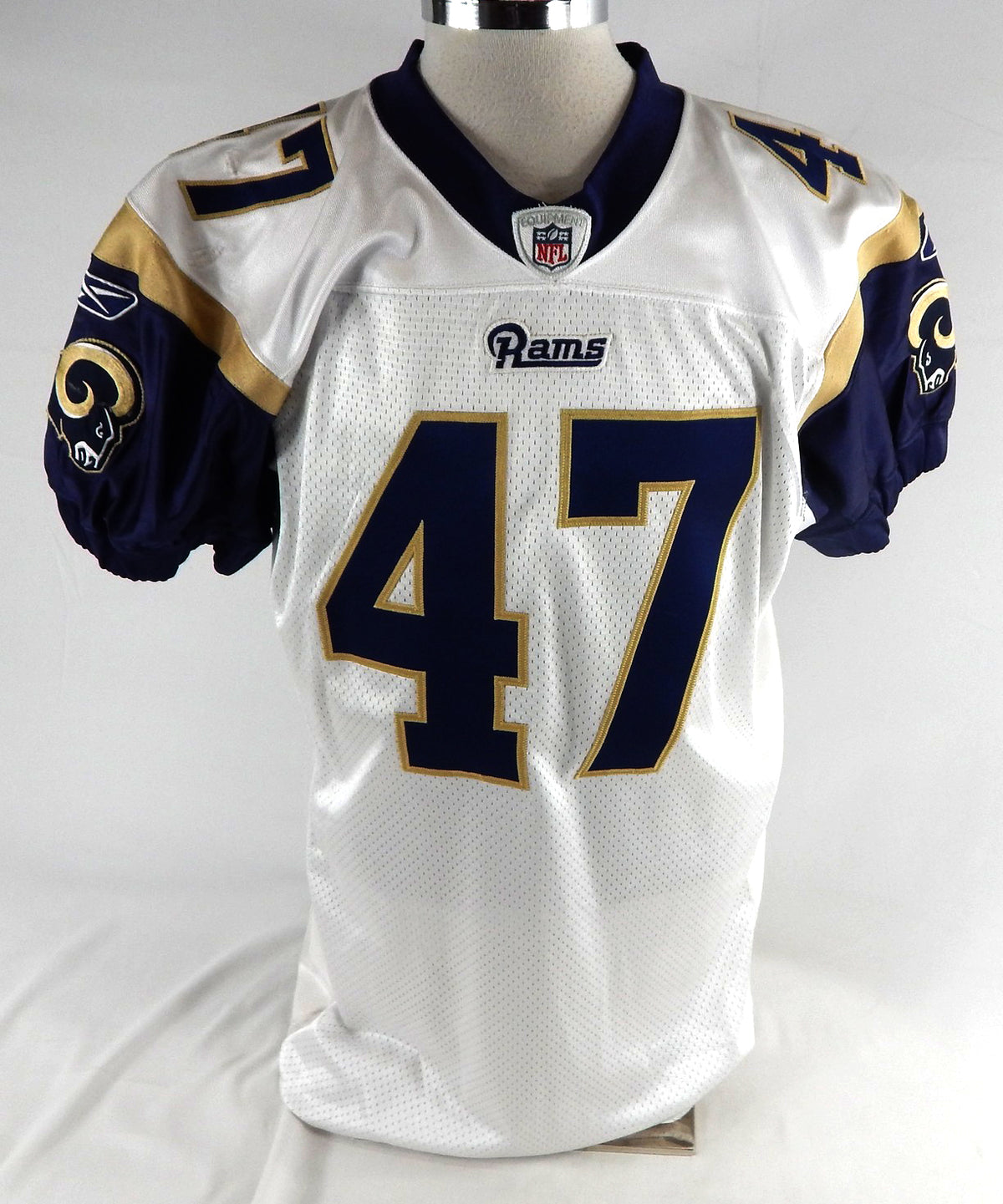 2006 Los Angeles Rams Billy Bajema #47 Game Used White Jersey vs Giants 9/19/11