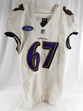 2014 Baltimore Ravens Foster Sarell #67 Game Used White Practice Jersey 44 311
