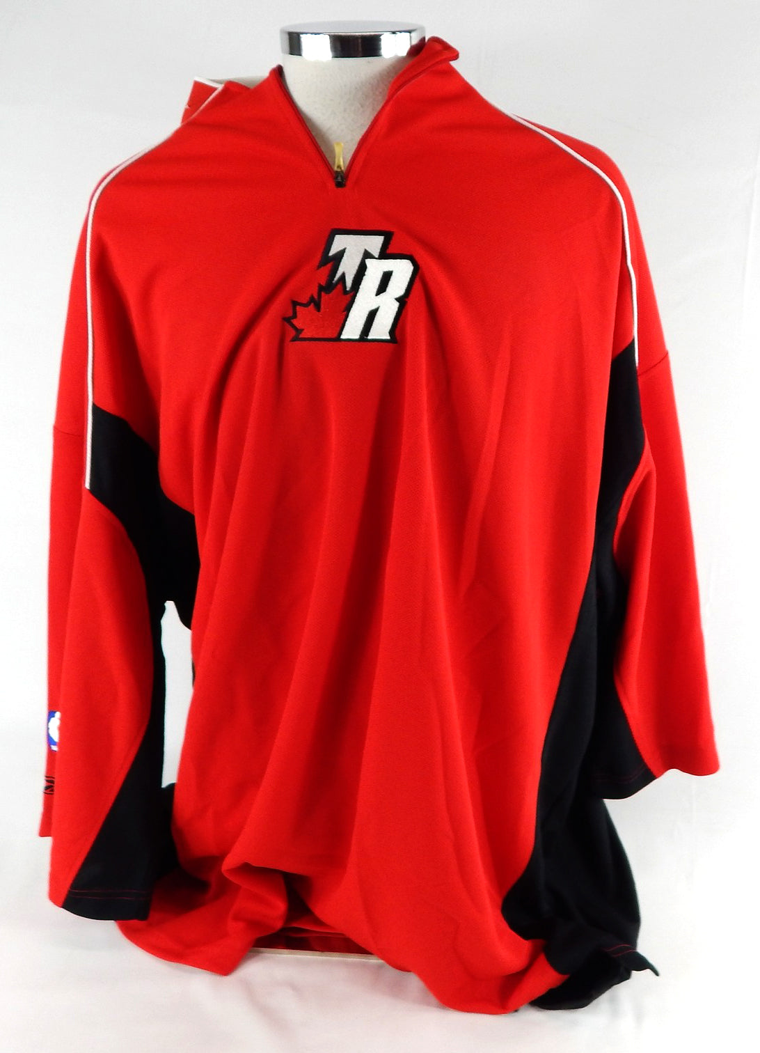 2004-05 Toronto Raptors Game Issued Red Shooting Shirt Canada Day 4XL 058