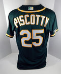 2019 Oakland A's Athletics Stephen Piscotty #25 Game Issued Green Jersey 150 P
