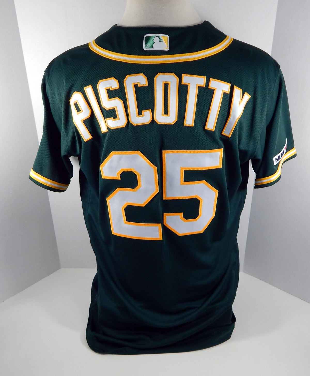 2019 Oakland A's Athletics Stephen Piscotty #25 Game Issued Green Jersey 150 P