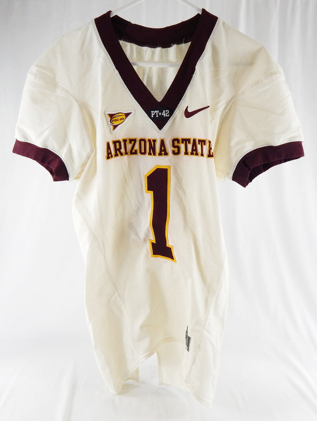 2005-08 Arizona State Sun Devils #1 Game Used White Jersey Football Tillman P