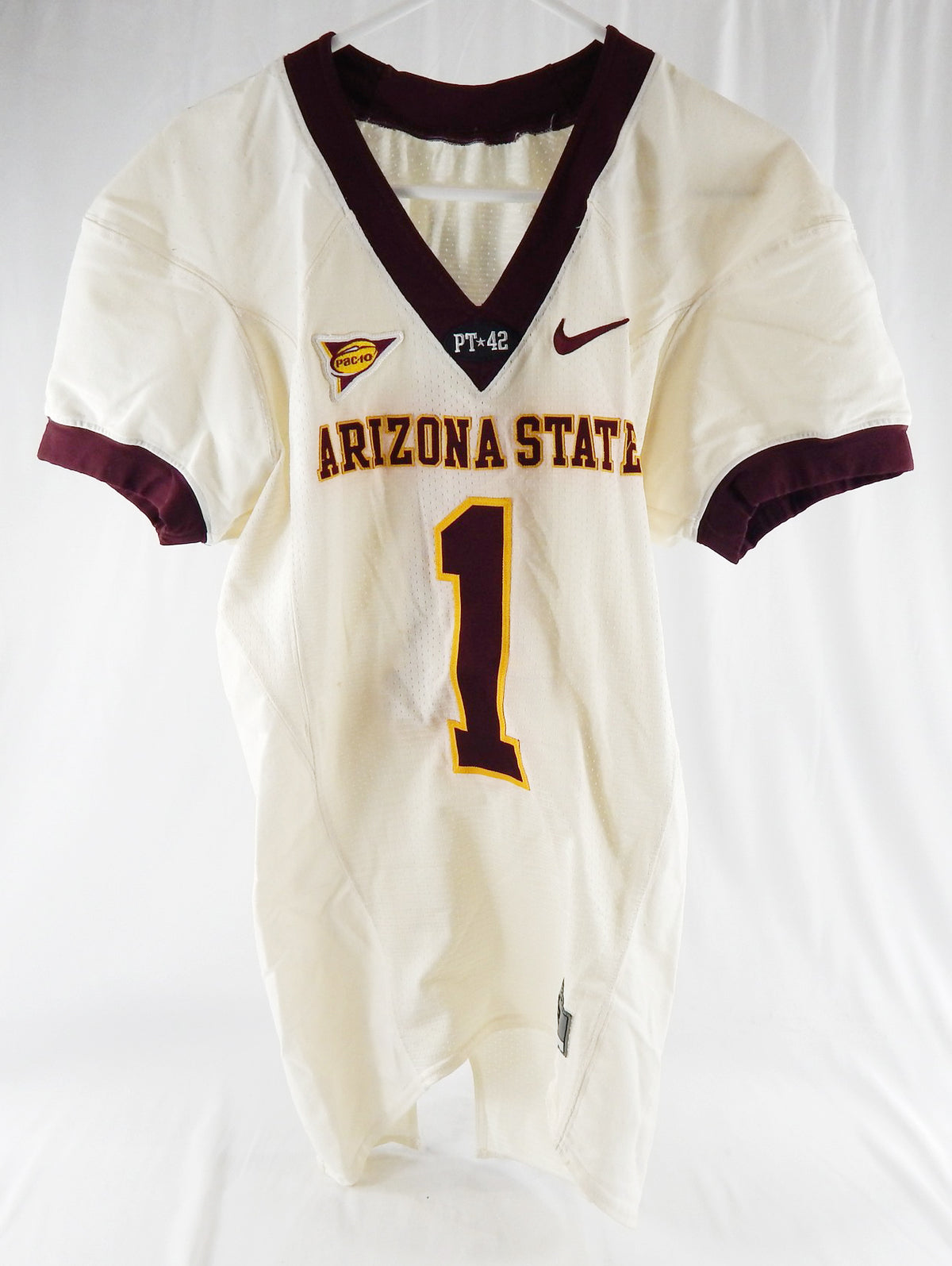 2005-08 Arizona State Sun Devils #1 Game Used White Jersey Football Tillman P