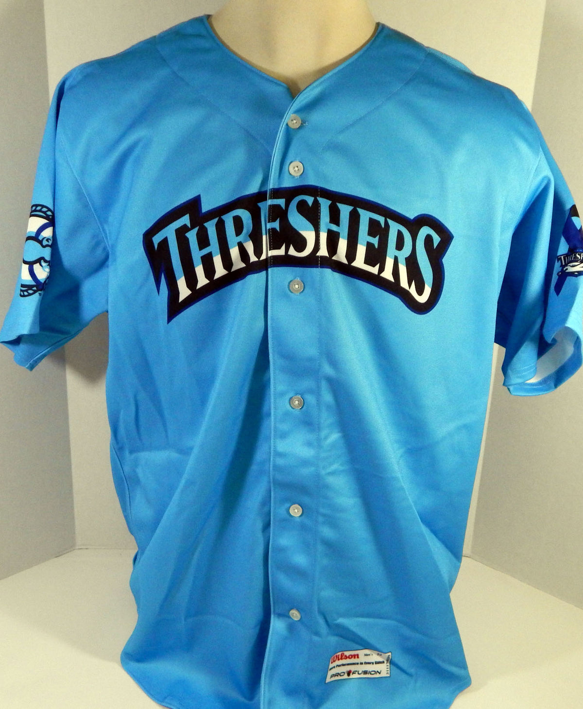 2017 Clearwater Threshers #46 Game Issued Blue Jersey Prostate Cancer Night 52 5 Pic2