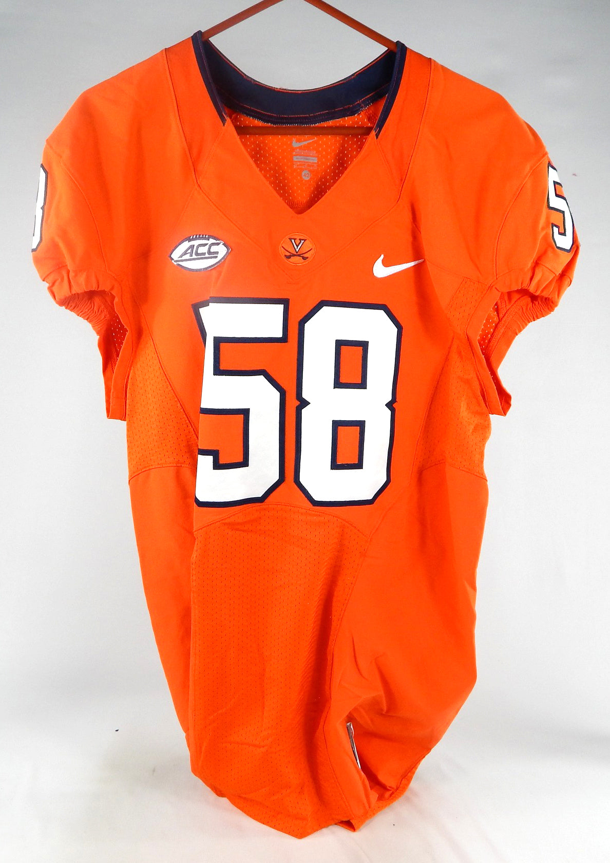 2015-16 Virginia Cavaliers #58 Game Used Orange Jersey NP Rem 42 107