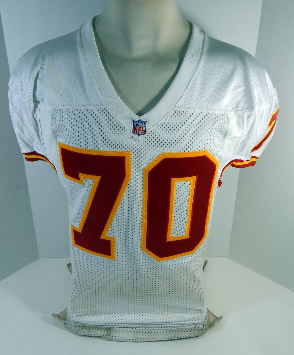1997 Kansas City Chiefs Marcus Spears #70 Game Issued White Jersey 46 DP17054 Pic2