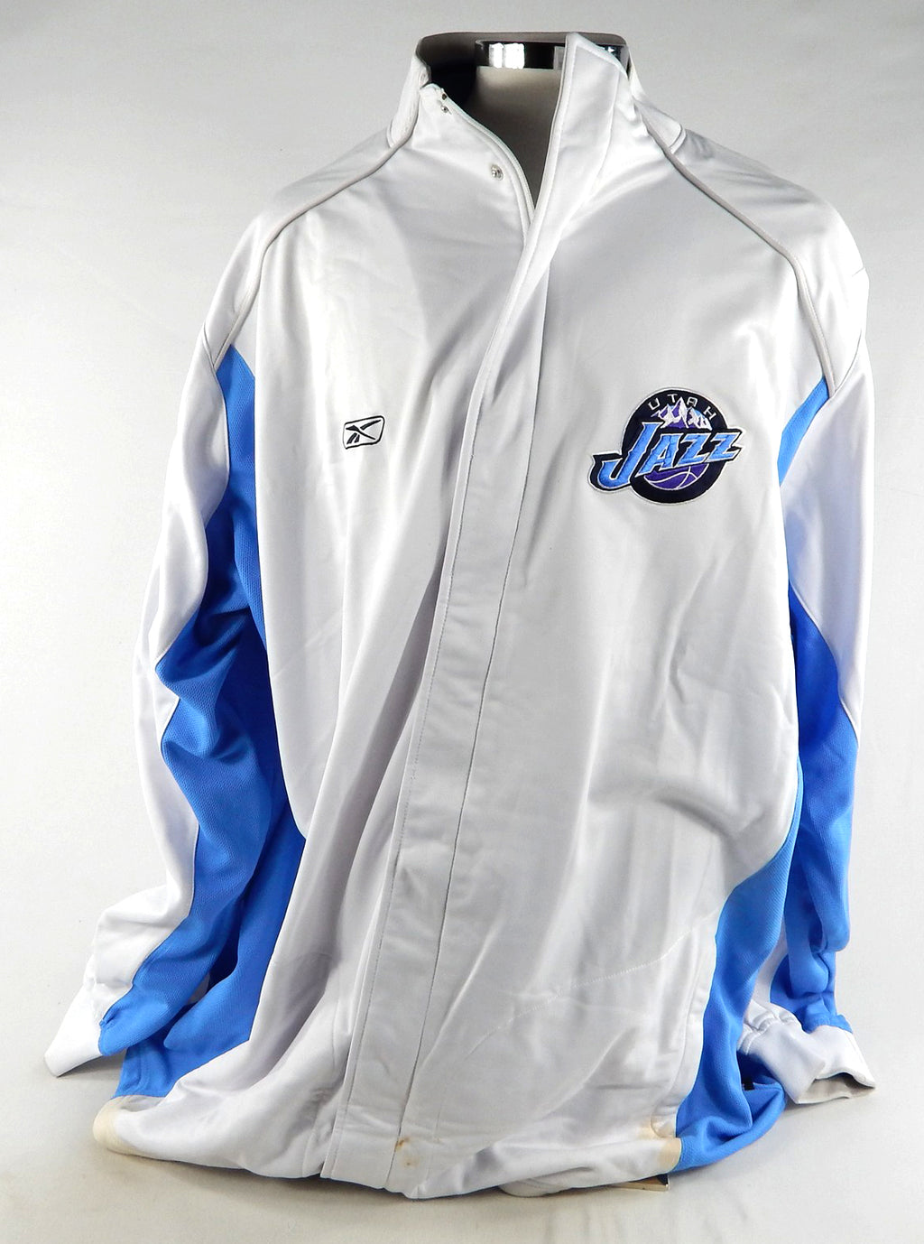 2000s Utah Jazz Game Issued White Warm Up Jacket 3XL 128
