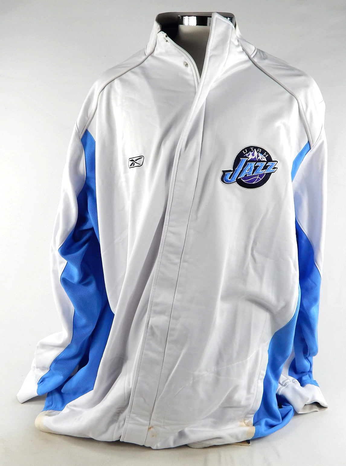 2000s Utah Jazz Game Issued White Warm Up Jacket 3XL 128