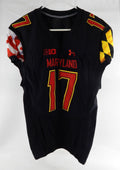 Maryland Terrapins John Griffith #17 Game Used Black Jersey Football 44 581