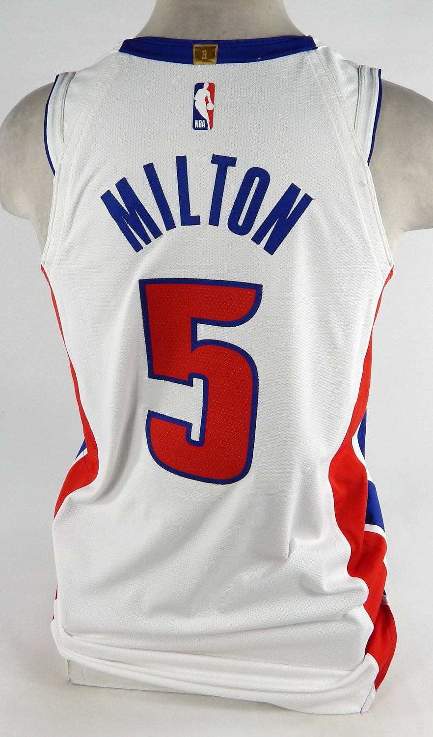 2023-24 Detroit Pistons Shake Milton #5 Game Issued White Jersey 48 DP73788 Pic2